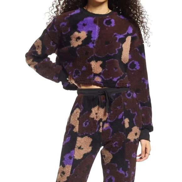 BP High Pile Fleece Long Sleeve Floral Pullover Sweatshirt Size 2X New w/ Tag - Picture 2 of 16